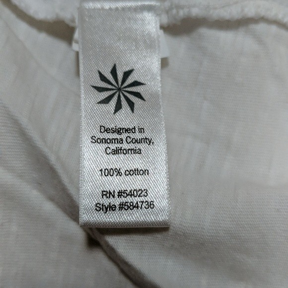 Athleta White Short Sleeve Top w/Ruching and Embroidery Size Small - Picture 4 of 11